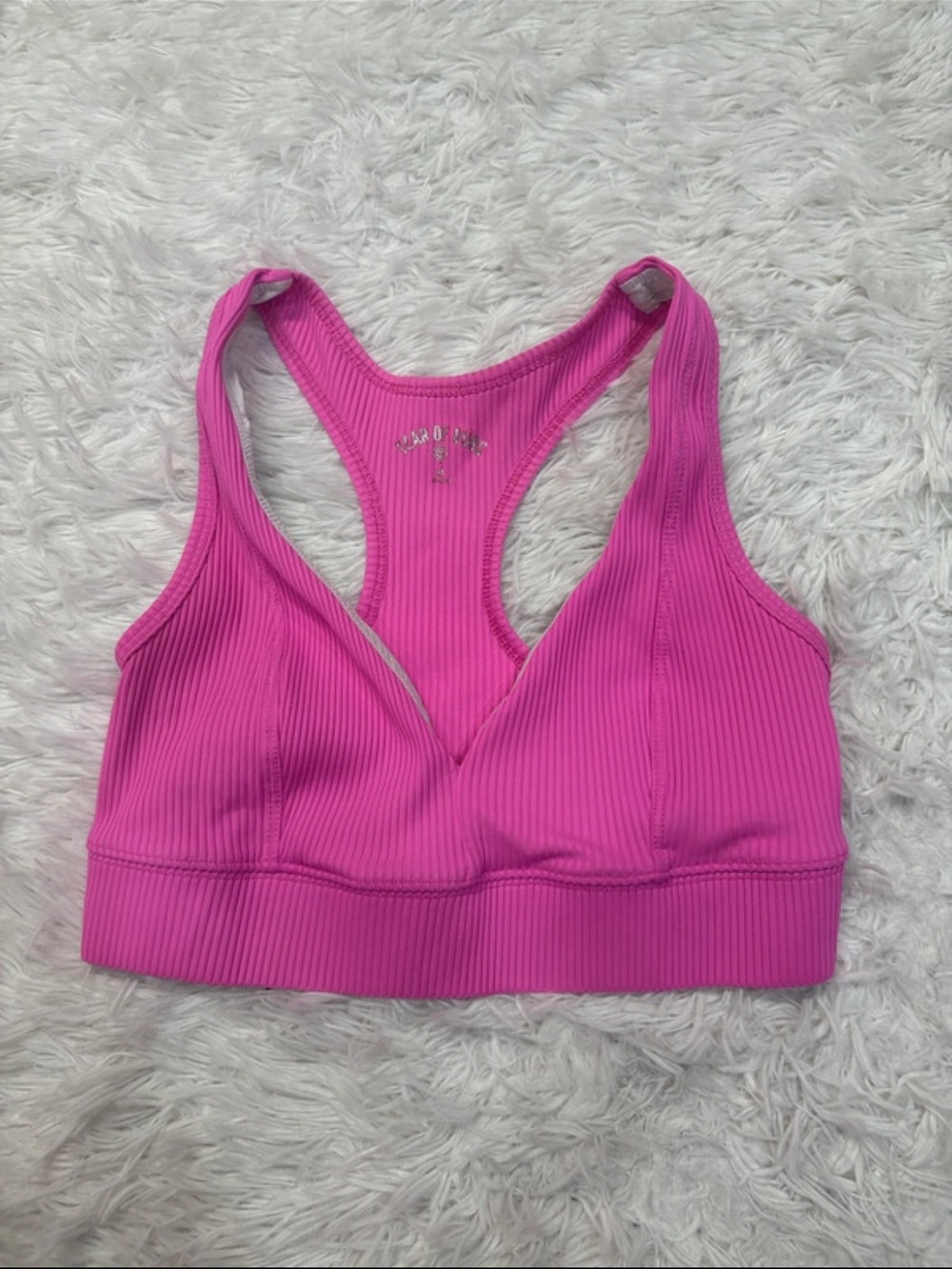 Year of Ours Hot Pink Ribbed Racerback Bralette